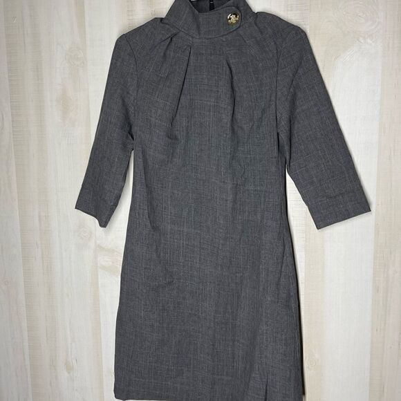 Dioni gray‎ 3/4 sleeve sheath dress, size small - Picture 3 of 16